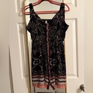 American Rag Black and Pink Floral Mini Dress